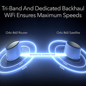 NETGEAR Orbi Tri-Band WiFi 6 Mesh System (RBK863S) – Router with 2 Satellite...