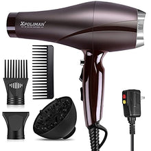 Load image into Gallery viewer, 2000 Watt Hair Dryers, Xpoliman 1 Count (Pack of 1), Brown/Purple