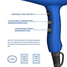 Load image into Gallery viewer, Professional Light Weight Hair Dryer with Diffuser Negative Ionic Large, Blue