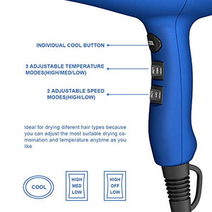 Professional Light Weight Hair Dryer with Diffuser Negative Ionic Large, Blue