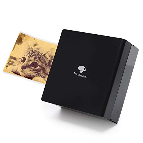 Phomemo M02 Mini Pocket Printer- Portable Bluetooth 3.3x3.3x1.6'', Black