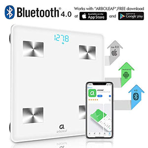 Arboleaf Digital Scale, Bathroom Smart 11.8x11.8 Inch (Pack of 1), White