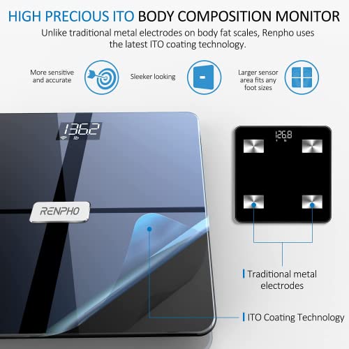 RENPHO Premium Wi-Fi Bluetooth Scale Smart 1 Count (Pack of 1), Dark Blue