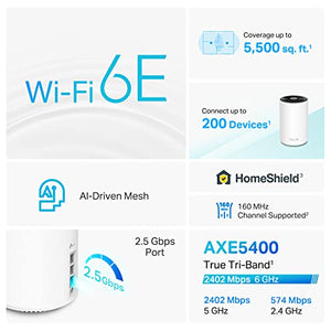 TP-Link Deco AXE5400 Tri-Band WiFi 6E Mesh System(Deco XE75 Black and White