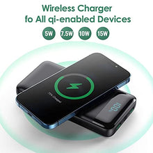 Load image into Gallery viewer, Wireless Portable Charger 30,800mAh 15W 5.9x2.9x0.6 Inch, Black
