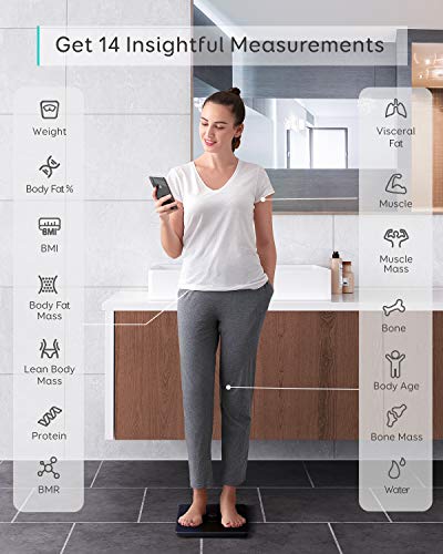 eufy by Anker, Smart Scale P1 with Bluetooth, Body Fat Scale, P1, Black