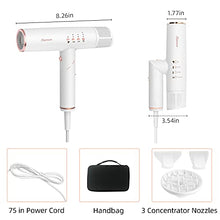 Load image into Gallery viewer, Professional Hair Dryer, Brushless Motor, Foldable Blow Dryers White