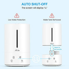 Load image into Gallery viewer, Mooka Humidifier, 4.5L(1.2Gal) Cool Mist Top Fill White