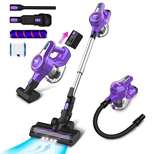 INSE Cordless Vacuum Cleaner, 23Kpa 265W Powerful Suction Stick Lilac