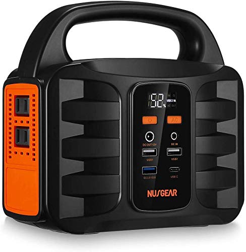 Generator Portable Power Station,NusGear 155Wh 42000mAh Camping 155Wh, Black