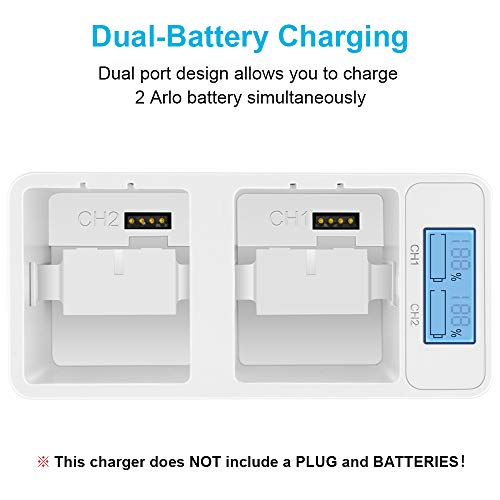 Arlo Battery Charger Station, Dual Rechargeable Batteries Charging Station...
