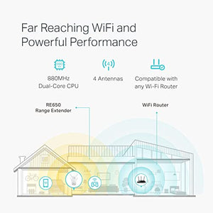 TP-Link AC2600 WiFi Extender(RE650), Up to 2600Mbps, Dual Band AC2600, white