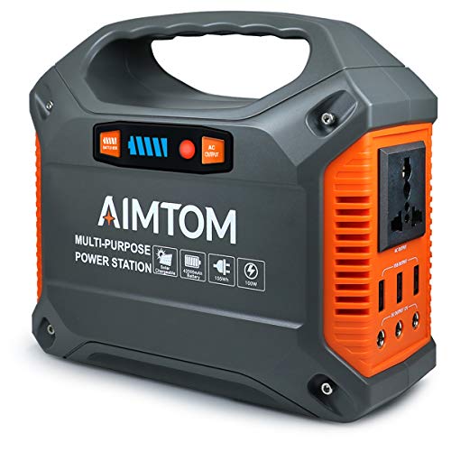 AIMTOM Portable Solar Generator, 42000mAh 155Wh Power Station,
