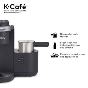 Keurig K-Cafe Single-Serve K-Cup Coffee Maker, 1 Count (Pack of 1), Charcoal