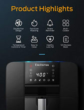 Load image into Gallery viewer, Elechomes Air Fryer, 6.3 QT Large Fryer Oven 11.6x15.1x13.9 inch, Black