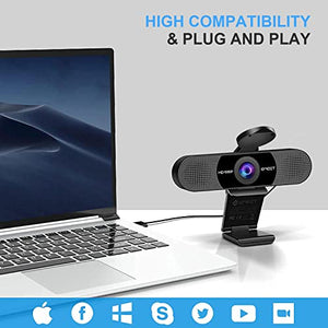 1080P Webcam with Microphone, EMEET C960 Web Camera, 2 Mics Medium, Black
