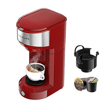 Load image into Gallery viewer, Single Serve Coffee Maker Brewer for K-Cup Red with Stainless Steel