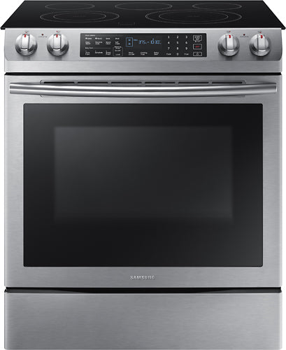 Samsung - 5.8 Cu. Ft. Electric Self-Cleaning Slide-In Range with Convection...