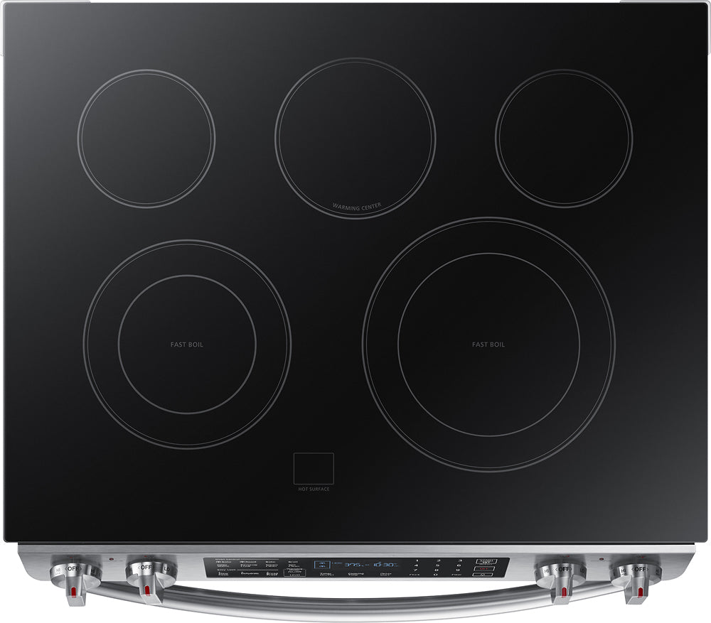Samsung - 5.8 Cu. Ft. Electric Self-Cleaning Slide-In Range with Convection...