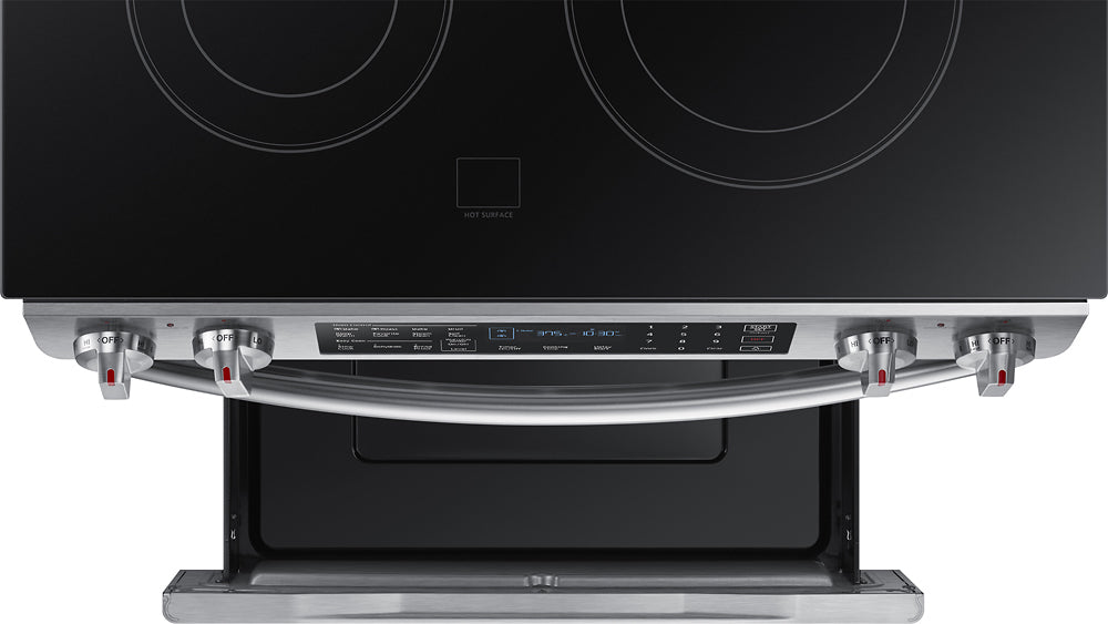Samsung - 5.8 Cu. Ft. Electric Self-Cleaning Slide-In Range with Convection...