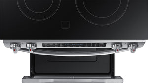 Samsung - 5.8 Cu. Ft. Electric Self-Cleaning Slide-In Range with Convection...