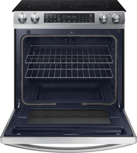 Samsung - 5.8 Cu. Ft. Electric Self-Cleaning Slide-In Range with Convection...