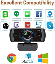 Load image into Gallery viewer, NexiGo N980P 1080P 60FPS Webcam with Microphone and Software Control, USB...