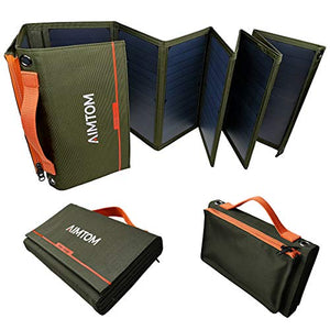 AIMTOM Portable Solar Charger – 60W Foldable Panel with 5V 60-Watt,