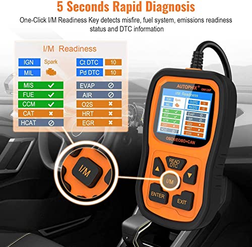 AUTOPHIX OBD2 Scanner Enhanced OM126P Vehicle Code Reader Auto orange