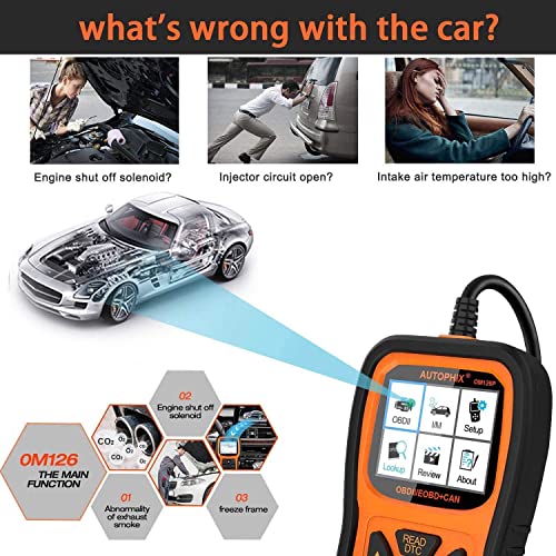 AUTOPHIX OBD2 Scanner Enhanced OM126P Vehicle Code Reader Auto orange