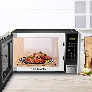BLACK+DECKER Digital Microwave Oven with Turntable 0.9 Cu.ft, Stainless Steel