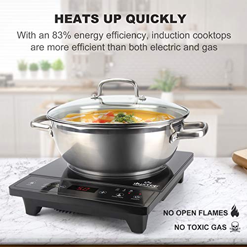 Duxtop Portable Induction Cooktop, Countertop Burner, 1800W, Black