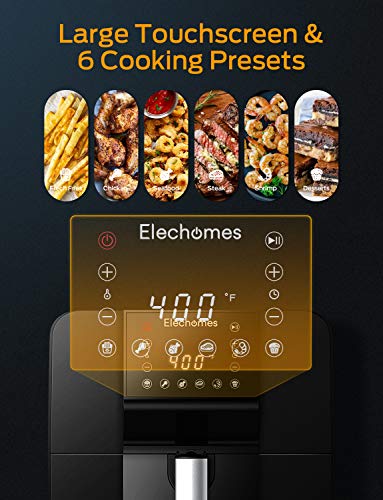 6.3 Qt Large Family Size Greaseless Air Fryer With Digital Temp And Time  Control, Customizable 8 In 1 Functions For Frying, Cooking, Roasting,  Broilin