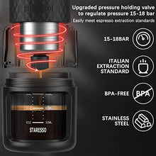 Load image into Gallery viewer, STARESSO (Upgrade) Portable Espresso Machine - Manual Medium, Black