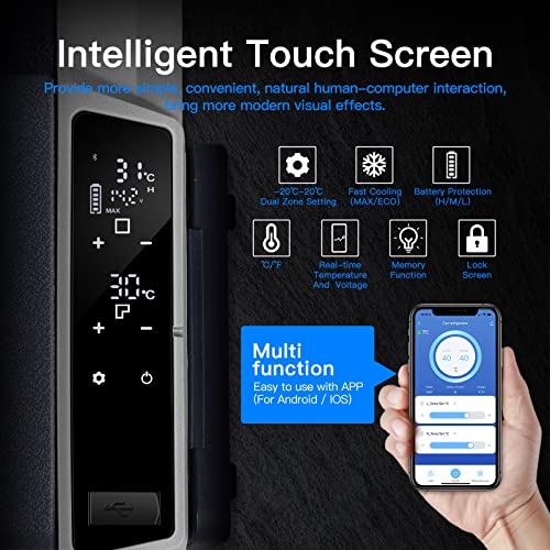 【Upgraded】BODEGA 12 Volt Refrigerator, Portable Freezer, Car 53 Quart, blue