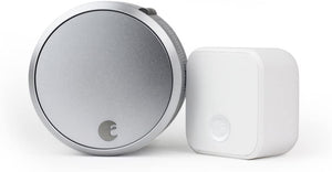August Smart Lock Pro + Connect Hub - Wi-Fi for 100, Silver