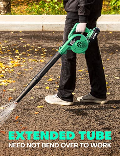 KIMO Cordless Small Leaf Blower Cordless, Green Sweeper