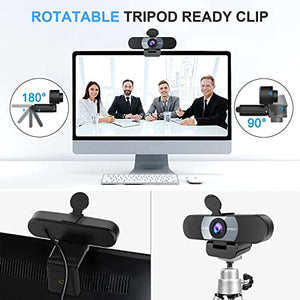 1080P HD Webcam - EMEET C960 Web Camera with Microphone, 90°POV PC Grey
