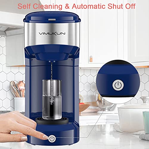 Single Serve Coffee Maker Brewer for K-Cup Blue with Stainless Steel