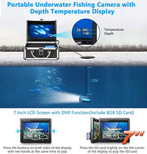 Load image into Gallery viewer, Portable Underwater Fishing Camera with Depth 49FT without DVR, black