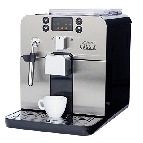 Gaggia Brera Super Automatic Espresso Machine in Black. Pannarello Wand Black