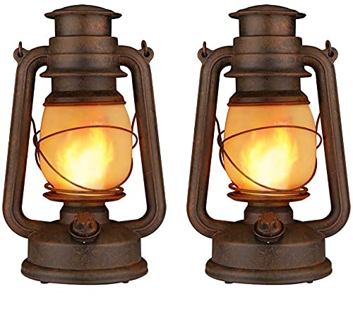 Dancing Flame Led Vintage Lantern, Battery Power 2 Pack, 2 Pacl