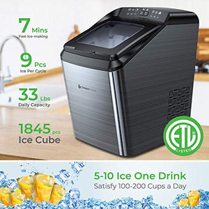 Dreamiracle Ice Maker Machine for L 15.75×W 9.69×H 16.93 in, Black