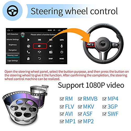 Hikity 10.1 Android Car Stereo Double Din Inch Touch 1G+16G, Black