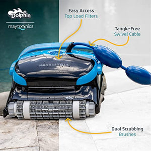 Dolphin Nautilus CC Plus Robotic Pool [Vacuum] Cleaner - 50 Feet, Blue/Black