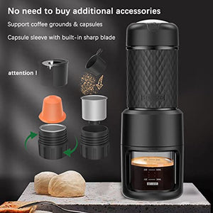 STARESSO (Upgrade) Portable Espresso Machine - Manual Medium, Black