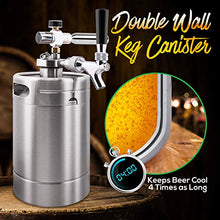 Load image into Gallery viewer, NutriChef Double Walled System-64oz Stainless Steel Growler Tap Portable...