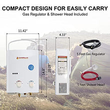 Load image into Gallery viewer, Camplux 5L Outdoor Portable Water Heater, 1.32 GPM Tankless Propane Gas White