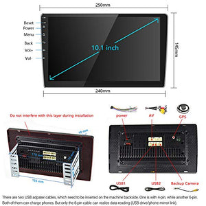 Hikity 10.1 Inch Android Car Stereo with GPS Double Din Radio 1G+16G
