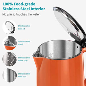Secura SWK-1701DB The Original Stainless Steel Double Wall 1.8Qt, Orange
